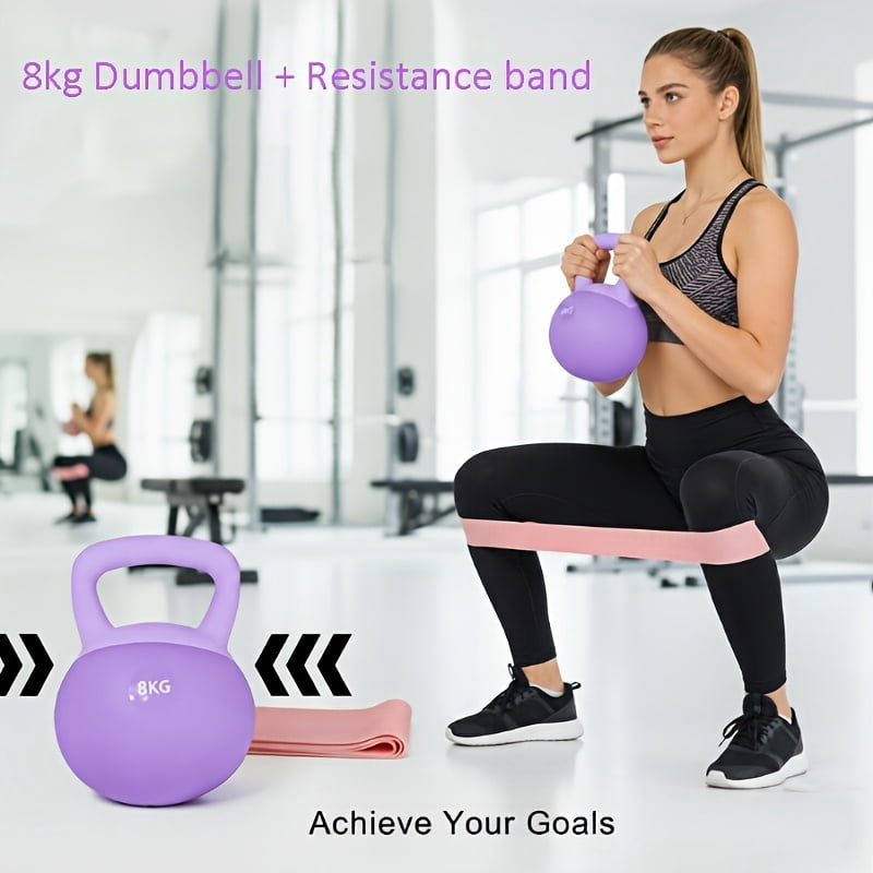 Soft Kettlebell - Cushioned Impact-Resistant Base and Anti-Slip, Kettle Bell Anti-Slip Grip Weight for Home Workouts, Safe Strength Training Kettlebells Sets for Women & Men, with 2 Wrist Guardss