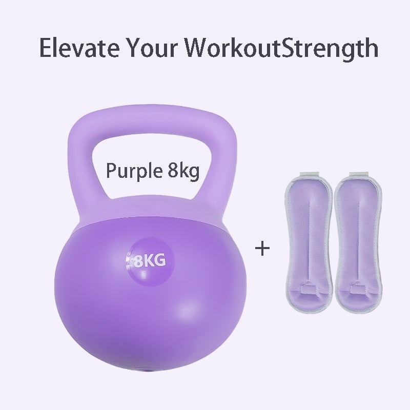 Soft Kettlebell - Cushioned Impact-Resistant Base and Anti-Slip, Kettle Bell Anti-Slip Grip Weight for Home Workouts, Safe Strength Training Kettlebells Sets for Women & Men, with 2 Wrist Guardss