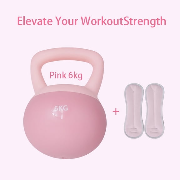 Soft Kettlebell - Cushioned Impact-Resistant Base and Anti-Slip, Kettle Bell Anti-Slip Grip Weight for Home Workouts, Safe Strength Training Kettlebells Sets for Women & Men, with 2 Wrist Guardss