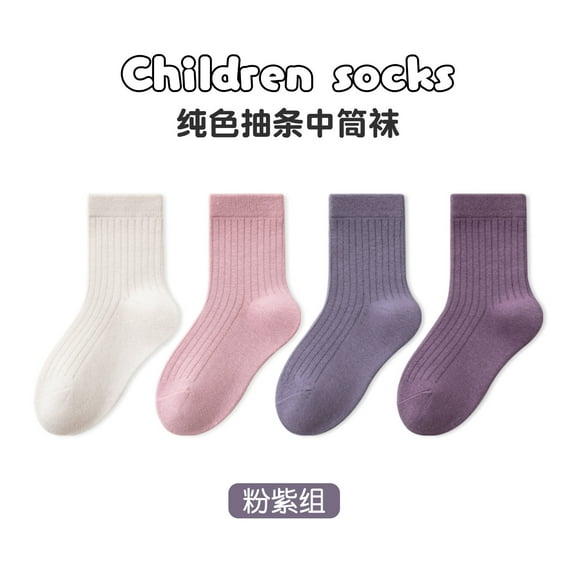 Everyday Kids Crew Socks for Girls Soft Comfortable School Ankle Athletic Play Design with Non Grip Technology Multipack