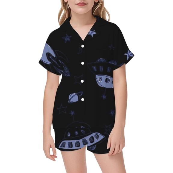 Soft Kids Pajama Set Playful Print Two Piece Nightwear Comfortable Sleep Outfit For Girls And Boys Cozy Bedtime Wear For Children 2 To 13 Years