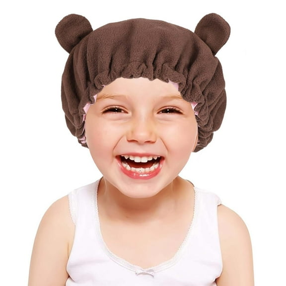 Soft Kids Winter Bear Hat Cozy Coral Sleeping Cap For Dry Hair Gentle Baby Headwear For Boys And Girls