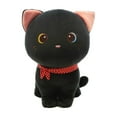 thumbnail image 1 of Soft Kitty Plush Stuffed Animal Pillow:Cute Novelty Cuddle Cat Hugging Pillow Animals Fuzzy Toy Kawaii Sleeping Plushie for Home Car Decor Gift for Girls Boys Kid(Black), 1 of 6