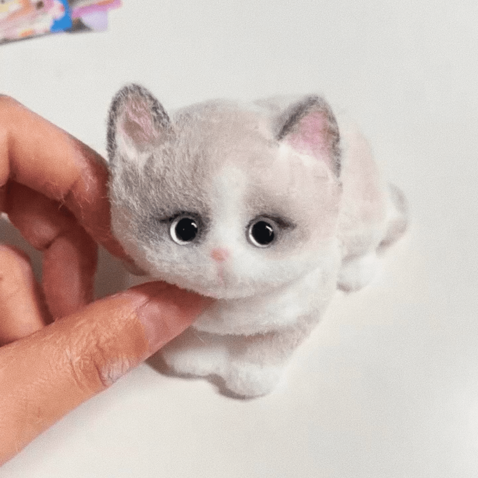 Soft Kitty Taba Squishy Toy Cat Fidget Toy, ASMR Sensory Cute Animal Squeeze Toy for Anti Stress Relief, Funny Christmas Party Gift for Children