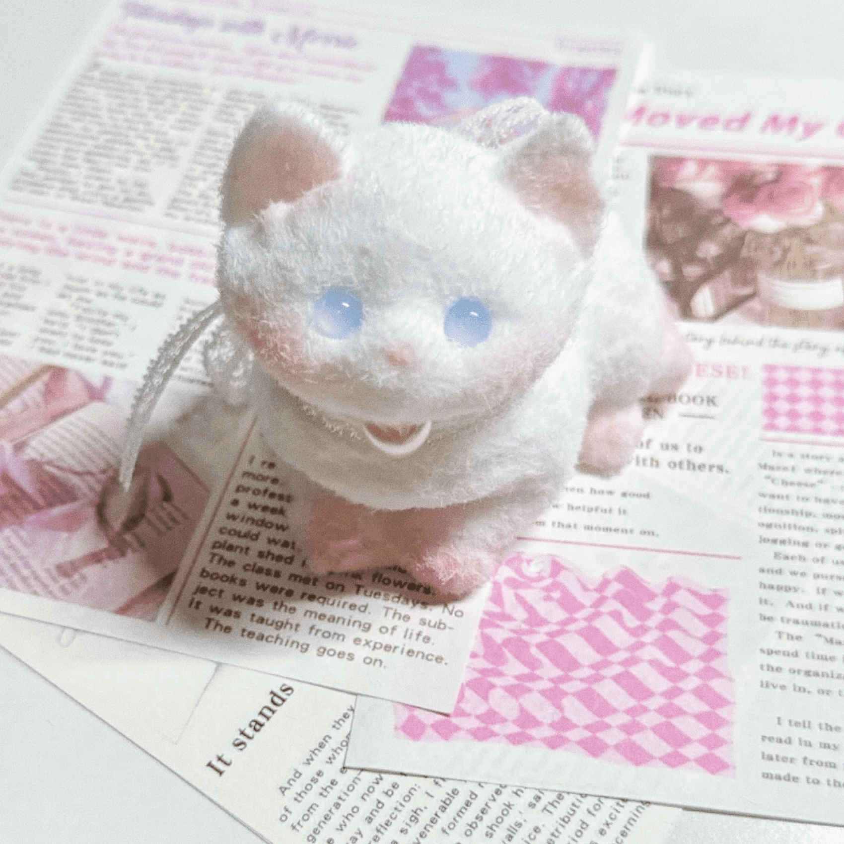 Soft Kitty Taba Squishy Toy Cat Fidget Toy, ASMR Sensory Cute Animal Squeeze Toy for Anti Stress Relief, Funny Christmas Party Gift for Children