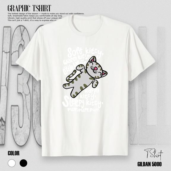 Soft Kitty Warm Kitty Funny Parody Cat Lover TV Quote Humor Art Unisex T-Shirt V11442, up to size 5XL