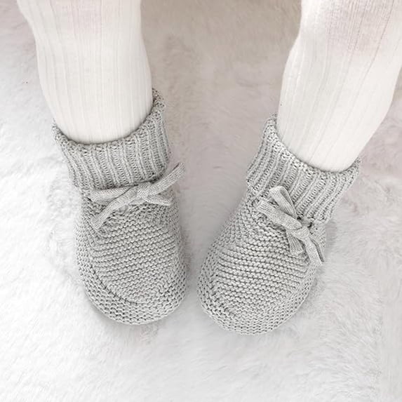 Soft Knit Baby Booties First Walking Shoes Warm Winter With Adorable Bow For Toddlers