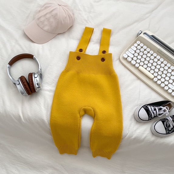 Soft Knit Baby Overalls Jumpsuit With Adjustable Straps For Autumn And Winter Outfits Tween Kids Summer Soft Comfy Cute Teen Basic Pants