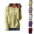 thumbnail image 1 of Soft Knit Cardigan Sweater Lightweight Loose Fit Casual Long Sleeve Button Front Open Coat Top Versatile Outwear For Fall Season Cardigan Sweaters for Women, 1 of 2