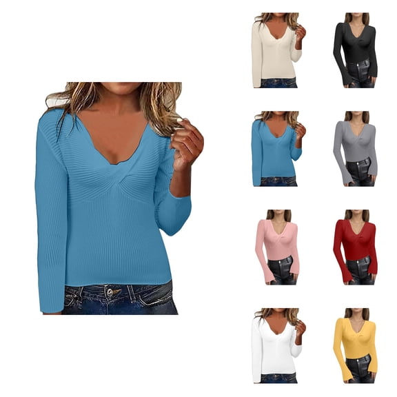 Soft Knit Knot Pullover Sweater for Women – Long Sleeve Crewneck, Casual Solid Color Fall Winter Fashion Blouse, Comfortable Cozy Detail