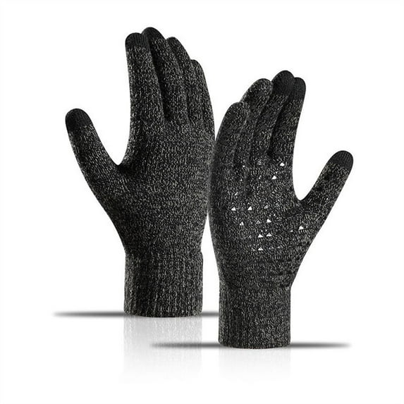 Soft Knit Lining Anti-Slip Driving Winter Gloves Keep Warm Mitten Touchscreen Women Gloves Outdoor Cycling Accessaries GREY