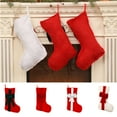 thumbnail image 1 of Soft Knit Personalized Christmas Stockings - Letter Embroidered Initials Stockings Large Size, Red White Green Holiday Decor, Perfect Xmas Gift for Family Kids Fireplace Tree Party Hanging, 1 of 6
