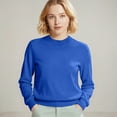 thumbnail image 1 of Soft Knit Sweater for Womens Crew Neck Long Sleeve Casual Basic Pullover Sweater Tops Blue M, 1 of 5