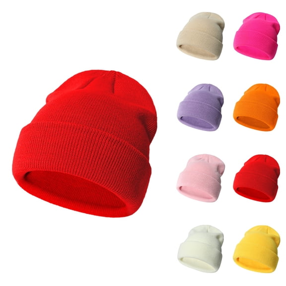 Soft Knit Winter Hat for Kids, Unisex Baby Boys Girls Warm Toddler Child Headwear, Pom Pom Beanie Cap