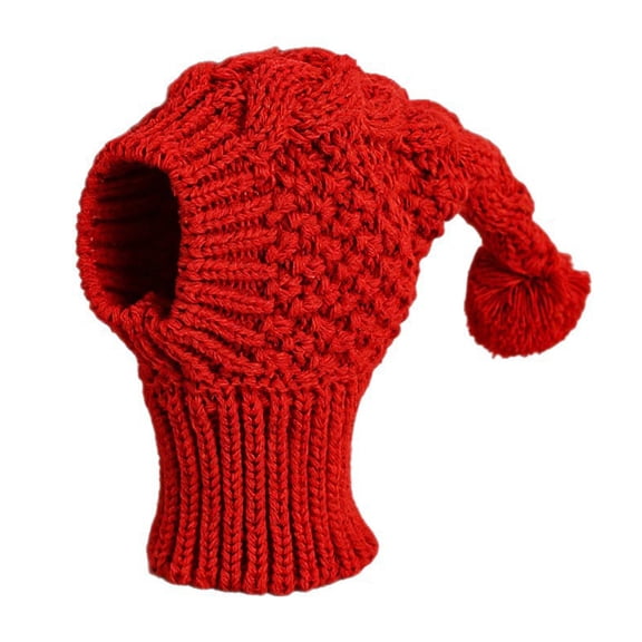 Soft Knitted Dog Cap With Pompoms Cold Weather Protections Hat For Small Breeds Pet Outdoor Activity Holiday Essential