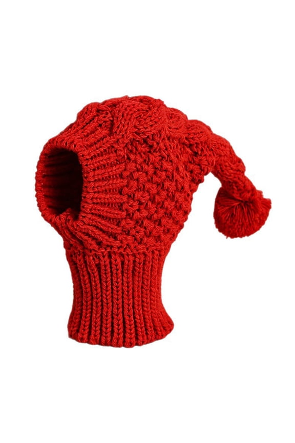 Soft Knitted Dog Cap With Pompoms Cold Weather Protections Hat For Small Breeds Pet Outdoor Activity Holiday Essential