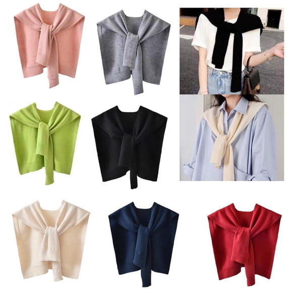 Soft Knitted Shawl for Women - Versatile Faux Lapel Shoulder Wrap for Costume & Everyday Wear