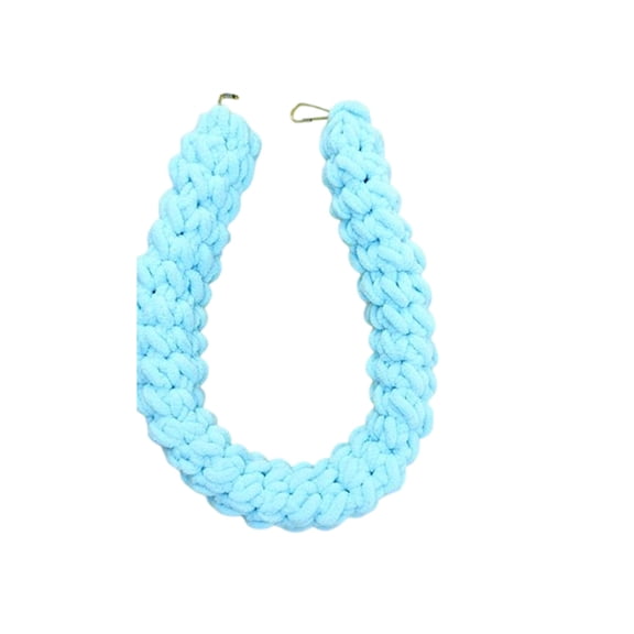 Soft Knitted Small Pet Climbing Rope Hanging Cage Swing Toy for Hamsters Sugar Gliders Squirrels Rodent Activity Enrichment(Sky Blue-60x5cm)