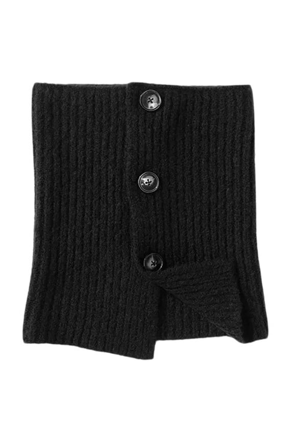 Soft Knitted Yarn Neck Warmer with Adjustable Buttons Snood Neck Scarf Neck Wrap for Outdoor Activity Women Travel Scarf