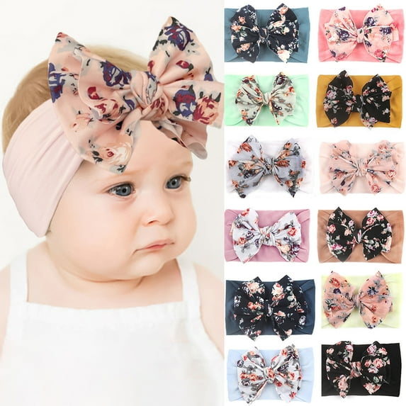Soft Knot Headbands with Hair Bows Head Wrap Hair Accessories For Newborn Baby Girls Infant Toddlers Kids