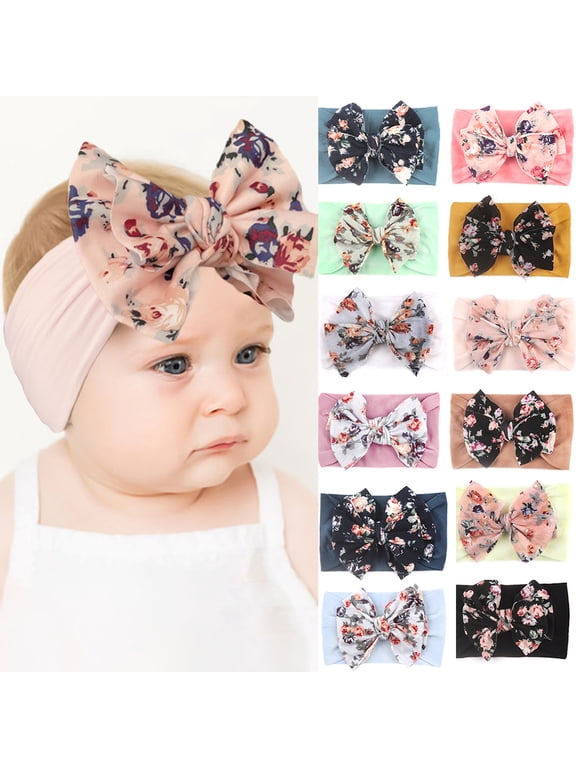 Soft Knot Headbands with Hair Bows Head Wrap Hair Accessories For Newborn Baby Girls Infant Toddlers Kids