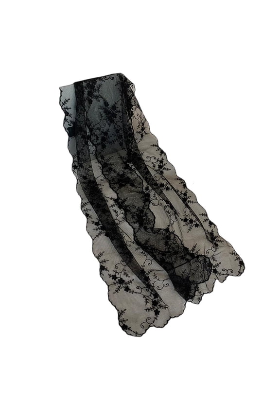 Soft Lace Scarf French Styles Embroidery Shoulder Wrap for Formal Event Outfit