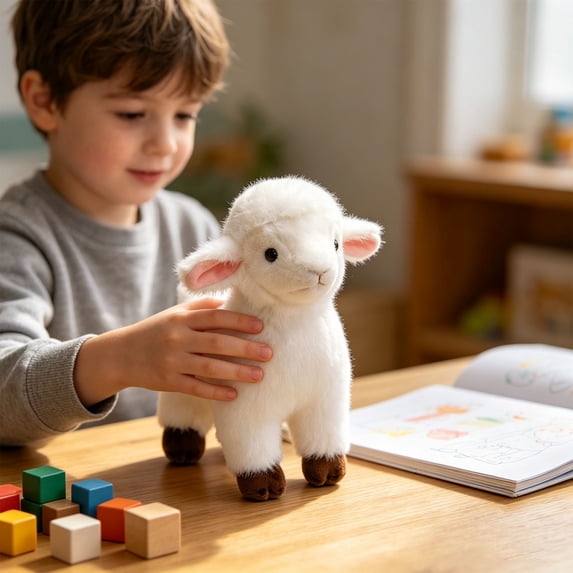 Soft Lamb Stuffed Animal, Cozy Sheep Character Cushion for Sofa, Bed ...