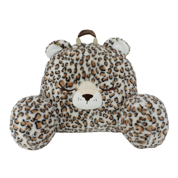Soft Landing | Nesting Nooks | Premium Character Backrest with Carrying Handle & Back Pocket Leopard 15.5 x 26 x 14 inches