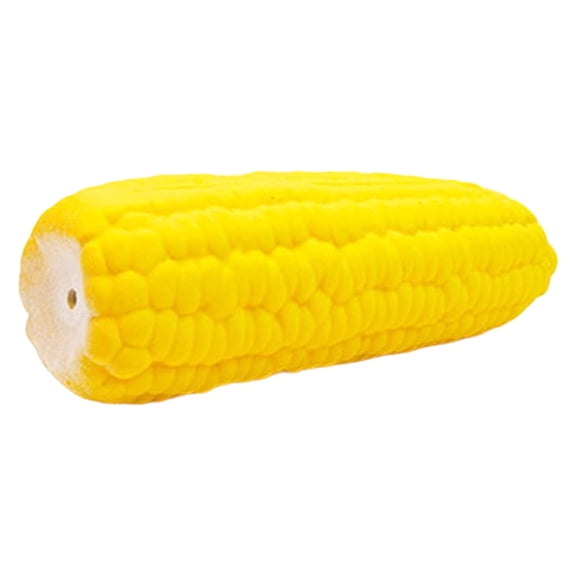 Soft Latex Squeaky Dog Toy Corn Shape Durable Chew Toy, Denbek Interactive Squeaky & Chew Dog Toy, Cone Shape, Yellow, for Aggressive Biting Dogs