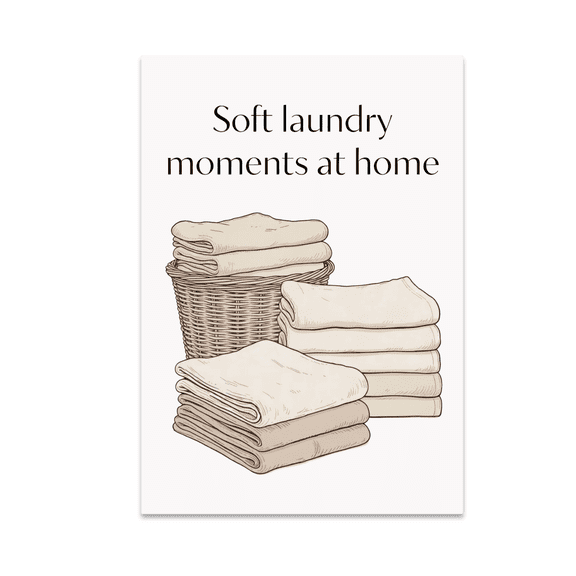 Soft Laundry Moments at Home - Minimalist Decor Enthusiast - 13x19 Poster Print
