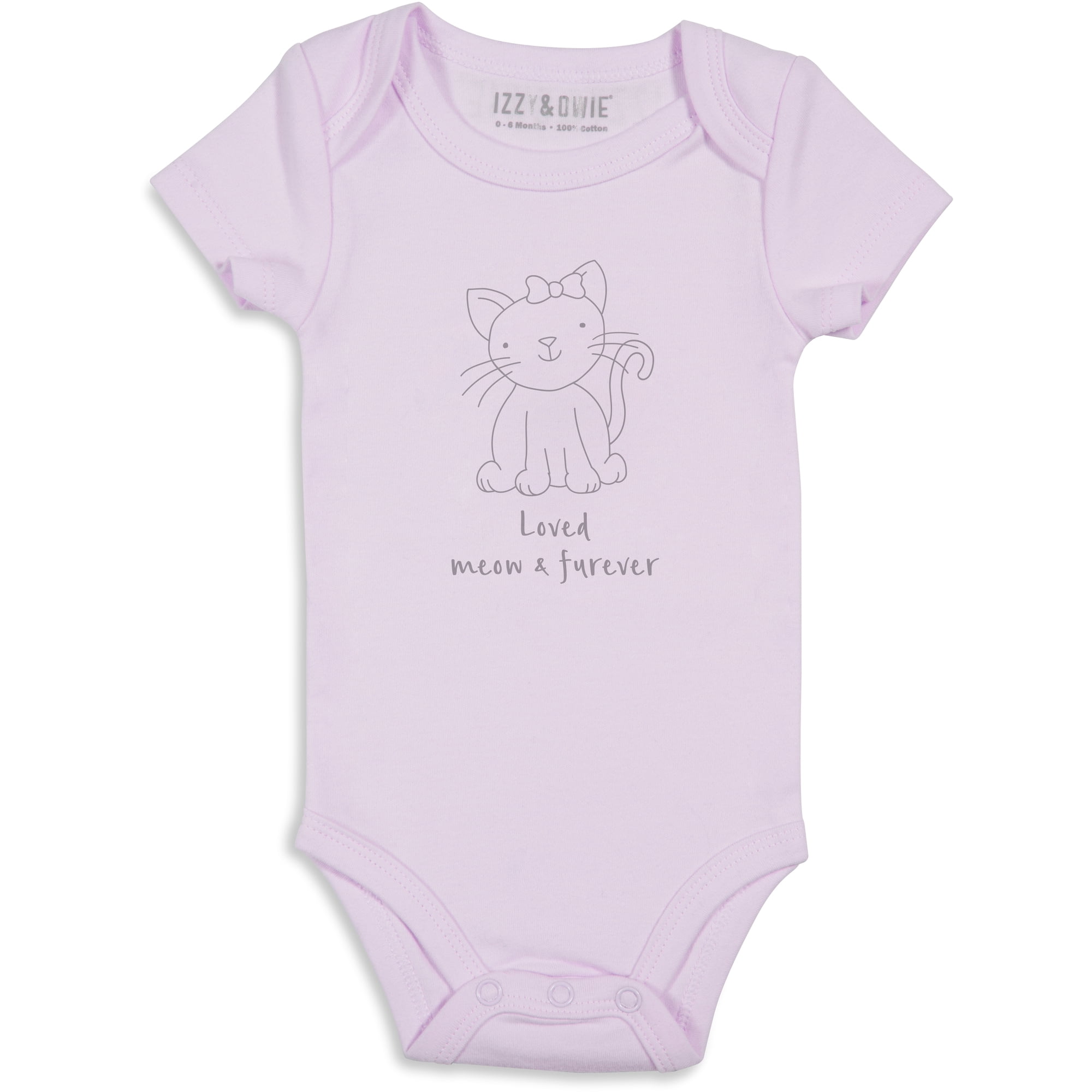 Pavilion Gift Company - Soft Lavender Kitty - 0-6 Months Onesie