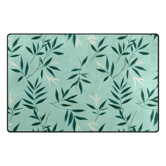 Soft Leaf Design Memory Foam Area Rug 31"x20" Non Slip, Absorbent, Fade Proof for Living Room, Bedroom, Office
