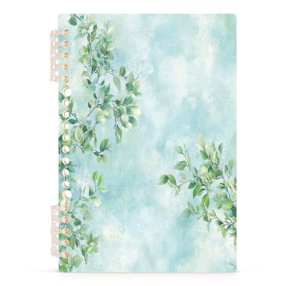 Soft Leafy Background A5 8.3x5.7in PP Notebook, Adjustable Rings, 60 Sheets, Diary or Journey Note