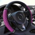 thumbnail image 1 of Soft Leather Car Steering Wheel Cover, Universal 15 Inch Colorful Rhinestones Anti-Slip Elastic Steering Wheel Covers for Most Cars, Sparkly Crystal Diamond for Women Girls (Purple), 1 of 9