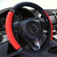 thumbnail image 1 of Soft Leather Car Steering Wheel Cover, Universal 15 Inch Colorful Rhinestones Anti-Slip Elastic Steering Wheel Covers for Most Cars, Sparkly Crystal Diamond for Women Girls (Red), 1 of 9