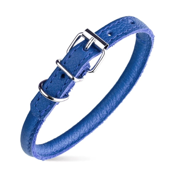 Soft Leather Collar Rolled Round Soft Padded