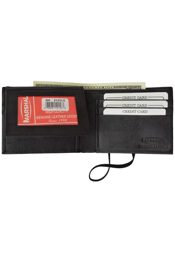 Soft Leather Credit Card Holder ID Holder Bifold Wallet W/Elastic Band 2153