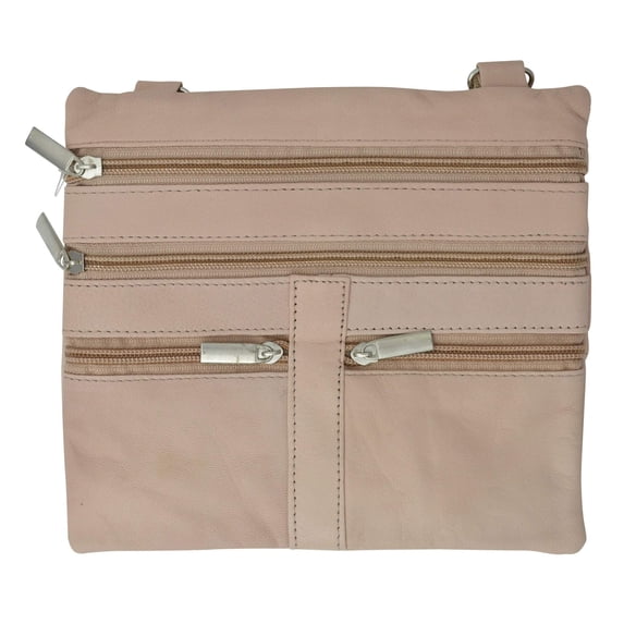 Soft Leather Cross Body Bag Purse Shoulder Bag 5 Pocket Organizer Micro HandbagTravel Wallet Multiple Colors HN907 (C)