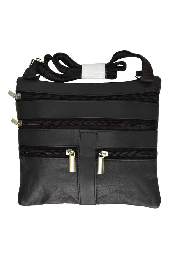 Soft Leather Cross Body Bag Purse Shoulder Bag 5 Pocket Organizer Micro Handbagtravel Wallet Multiple Colors Hn907 (C)