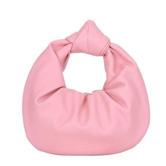 Soft Leather Dumpling Bag for Women Ruched Knotted Top Handle Tote Cloud Shape Hobo Handbag Clutch Purse