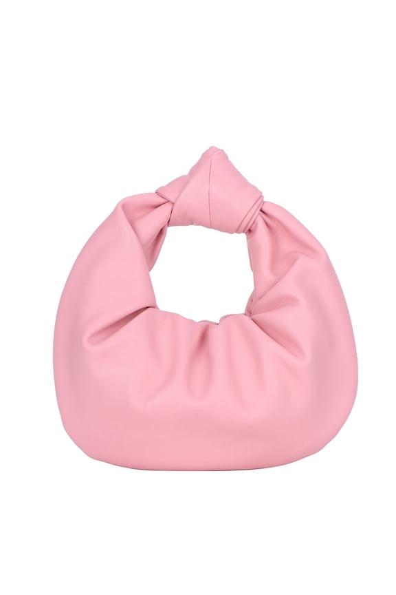 Soft Leather Dumpling Bag for Women Ruched Knotted Top Handle Tote Cloud Shape Hobo Handbag Clutch Purse