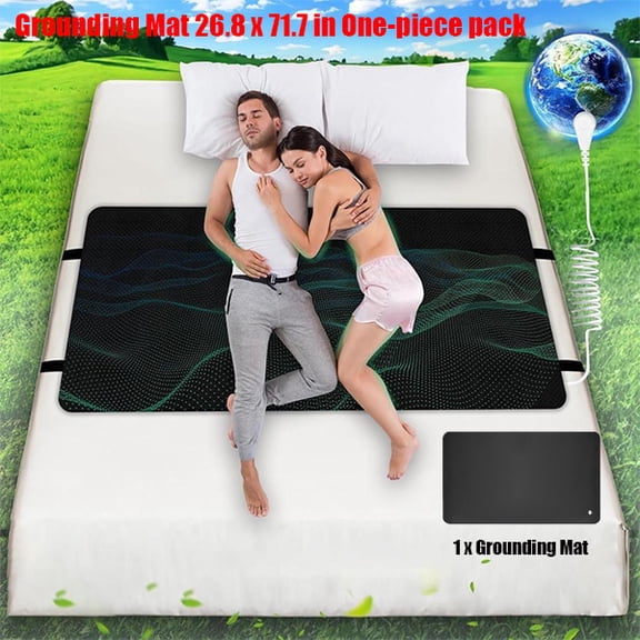 Soft Leather Earthing Mat 26.8x59.8 / 26.8x71.7 / 26.8x75.6 in, Multi-Use Grounding Pad for Bed, Desk, Floor Rest & Energy Support