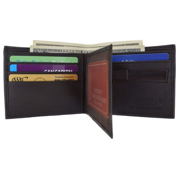 Soft Leather Mens Bifold Wallet ID Credit Card Holder 1652