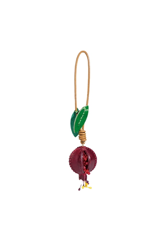 Soft Leather Pomegranate Key Holder Accessory Unique Pomegranate Shaped Leather Keyring for Students and Adults