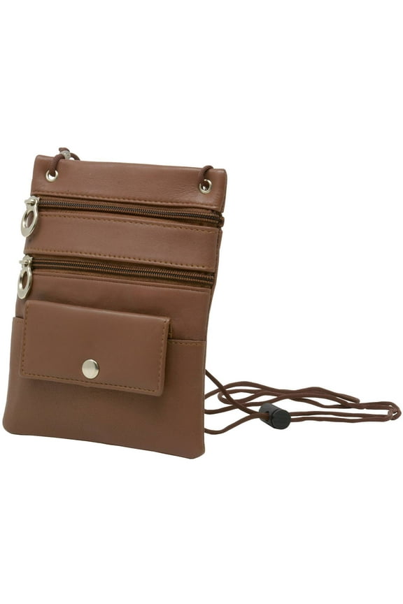 Soft Leather Purse Organizer Shoulder Bag 4 Pocket Micro Handbag Travel Wallet