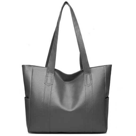 Soft Leather Tote Bags for Women's Fashion Simple Purses And Handbags Zipper Compartment Waterproof Shoulder Bag