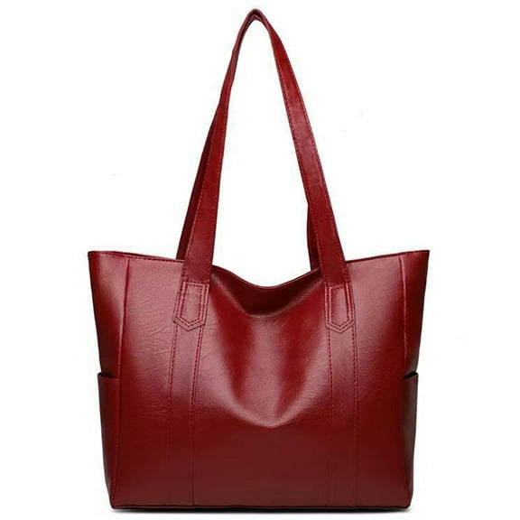 Soft Leather Tote Bags for Women's Fashion Simple Purses And Handbags Zipper Compartment Waterproof Shoulder Bag