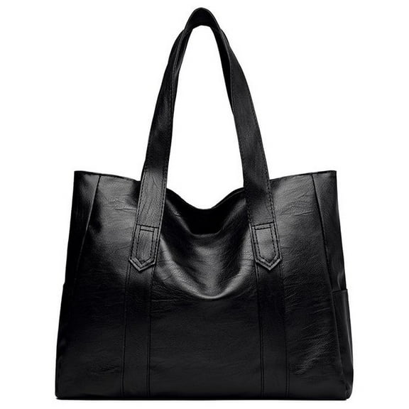 Soft Leather Tote Bags for Women's Fashion Simple Purses And Handbags Zipper Compartment Waterproof Shoulder Bag