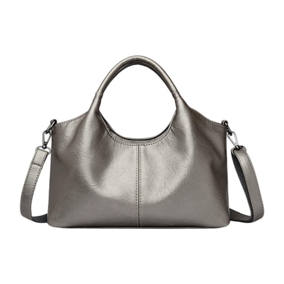 Soft Leather Tote Handbag, Large Capacity Top Handle Bag with Detachable Shoulder Strap for Women