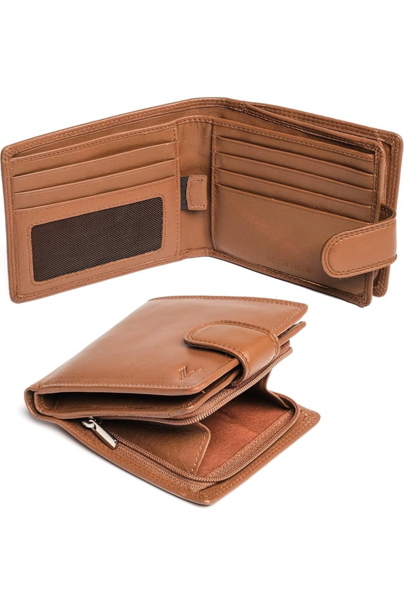 Soft Leather Wallet for Men - Mens Bifold with Zipper Pocket - Holds Bills, Credit Cards, - RFID Blocking - Thoughtful for Boyfriend, Husband, Loved Ones Valentine's Day